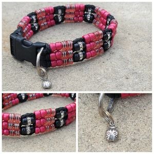 Custom Handmade Beaded Bling Dog Collar